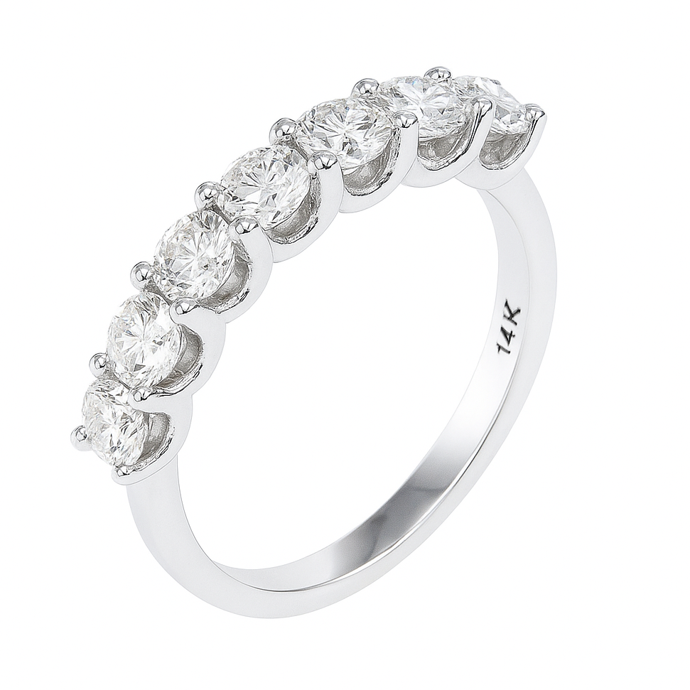 טבעת 7 יהלומים 1 קראט