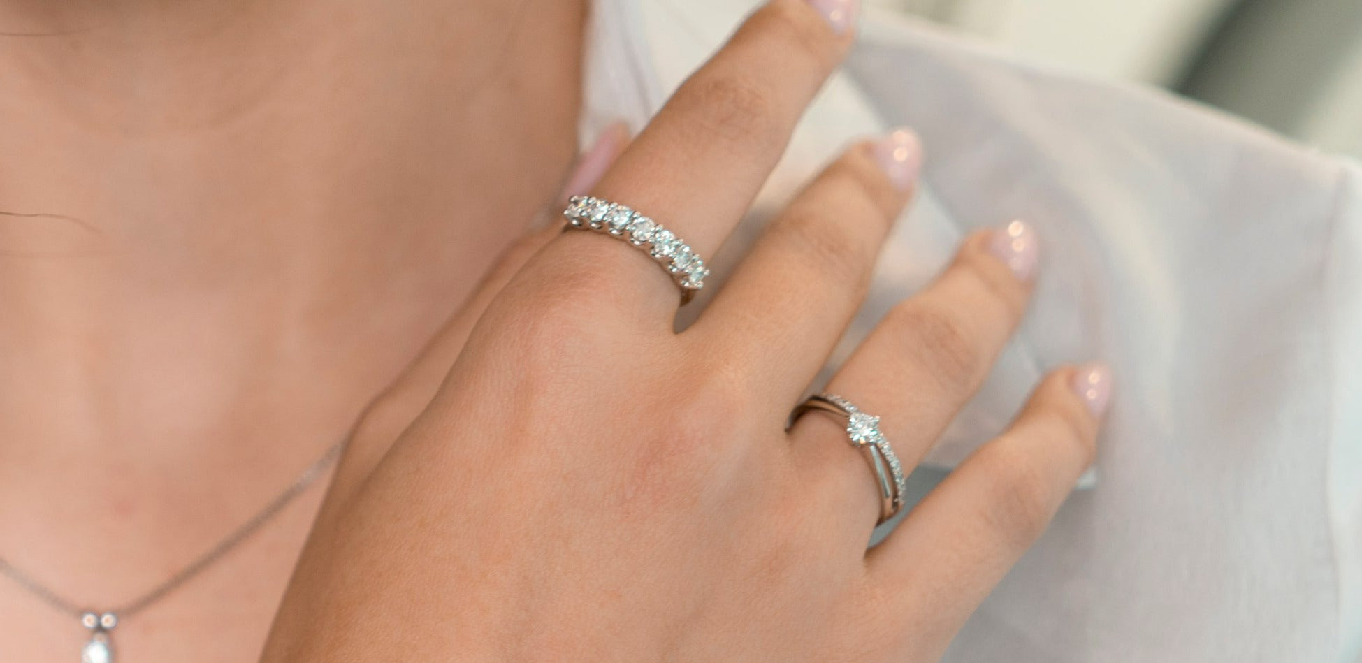 טבעת 7 יהלומים 1 קראט