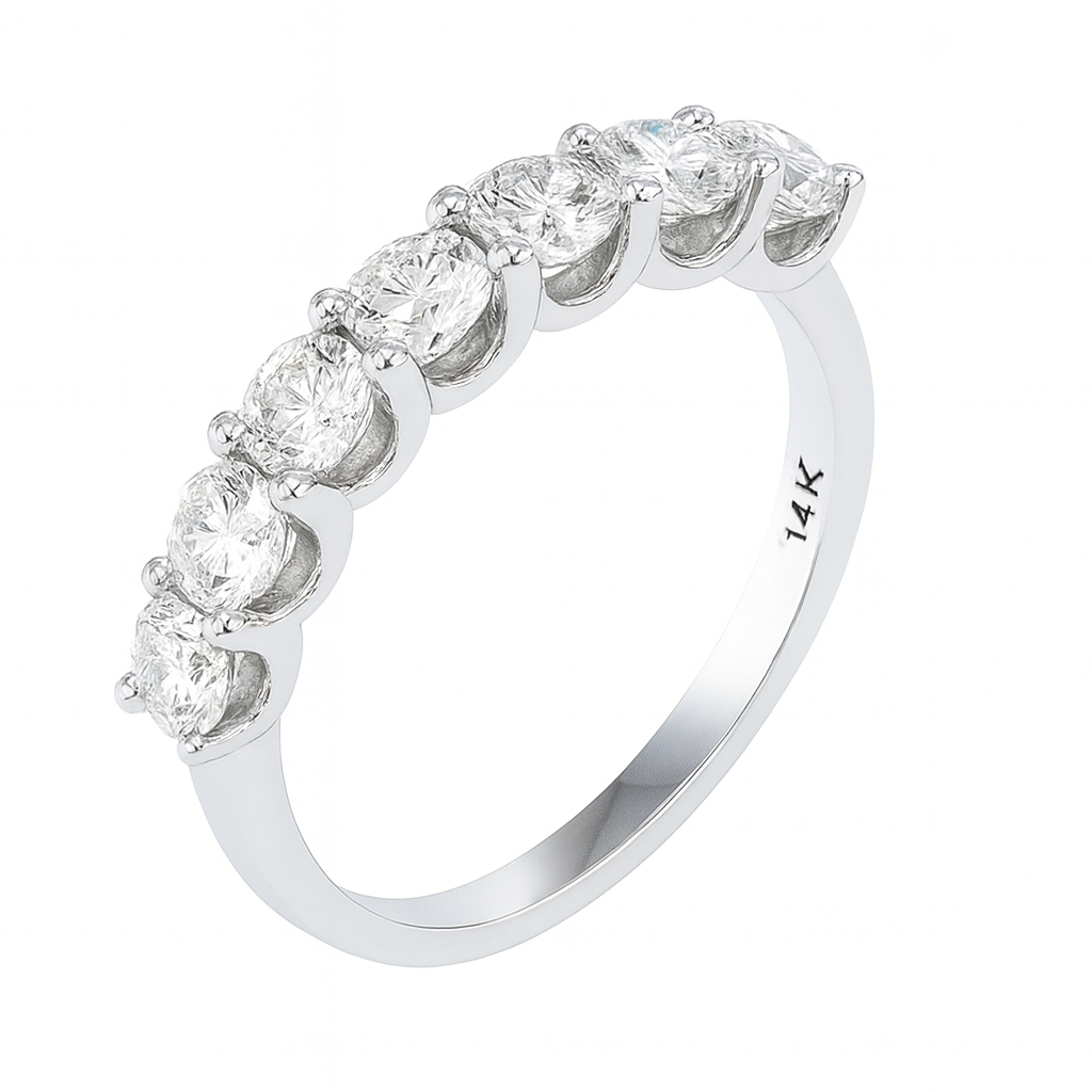 טבעת 7 יהלומים 1 קראט