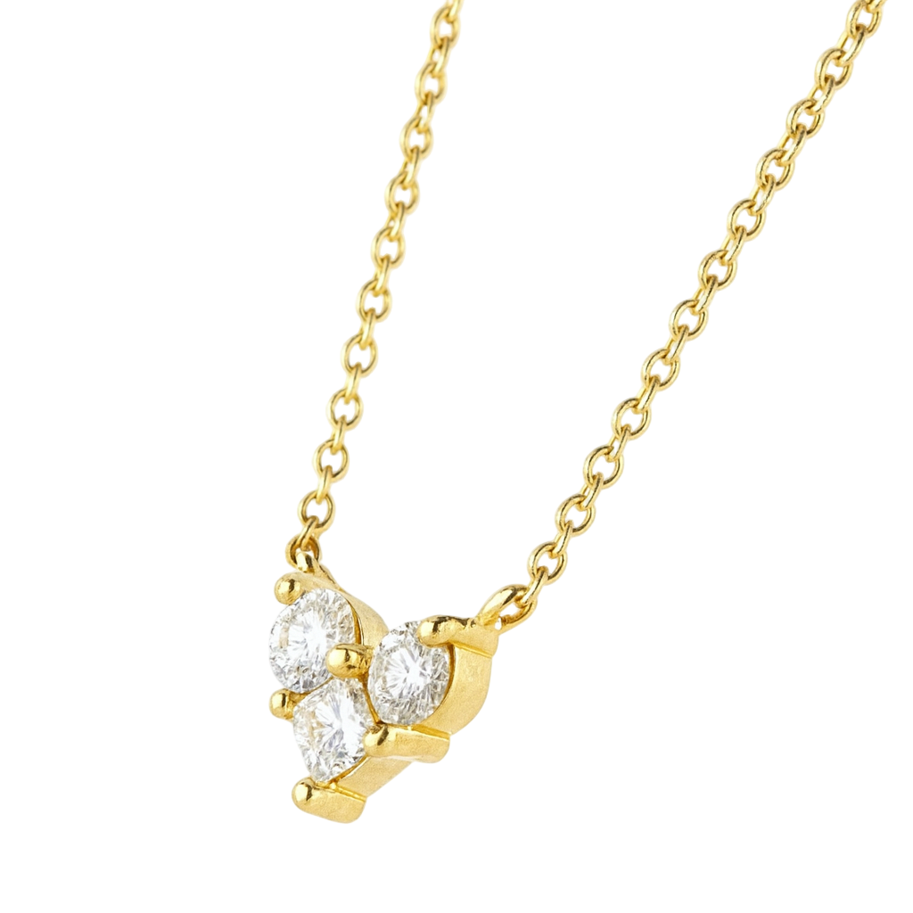 שרשרת לב 3 יהלומים