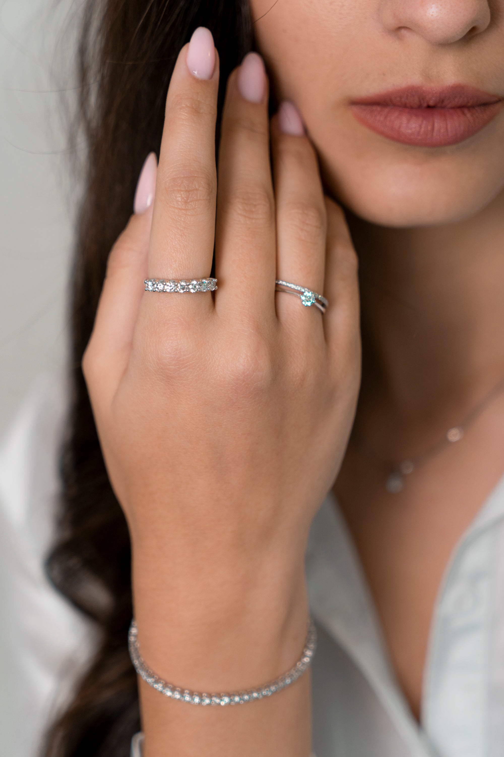 טבעת 7 יהלומים 1 קראט