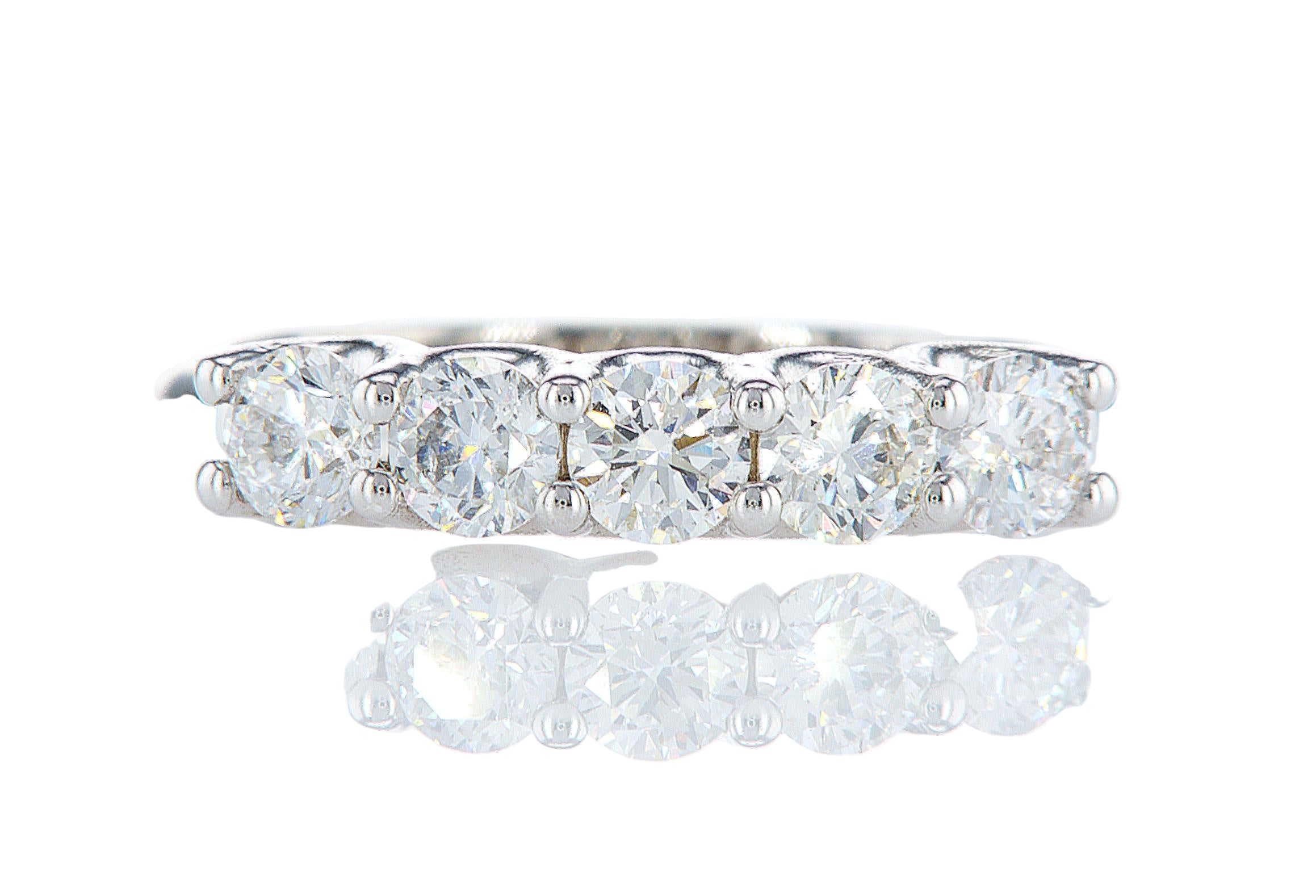 טבעת 5 יהלומים 1 קראט